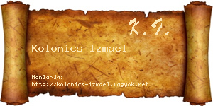 Kolonics Izmael névjegykártya